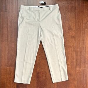 Ann Taylor “The Eva” Textured Cream Mid-Rise Pants, Size 14, NWT